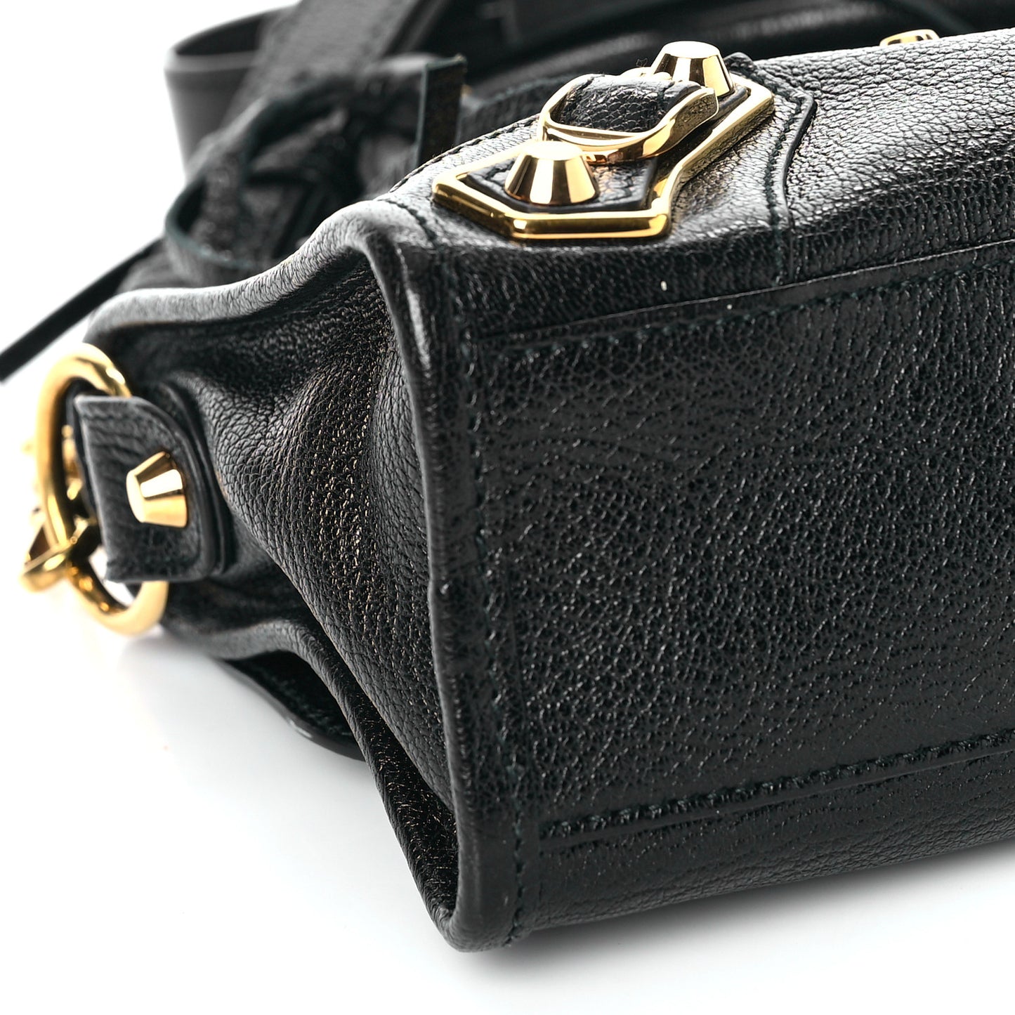 Chevre Gold Metallic Edge Hardware Mini City Black