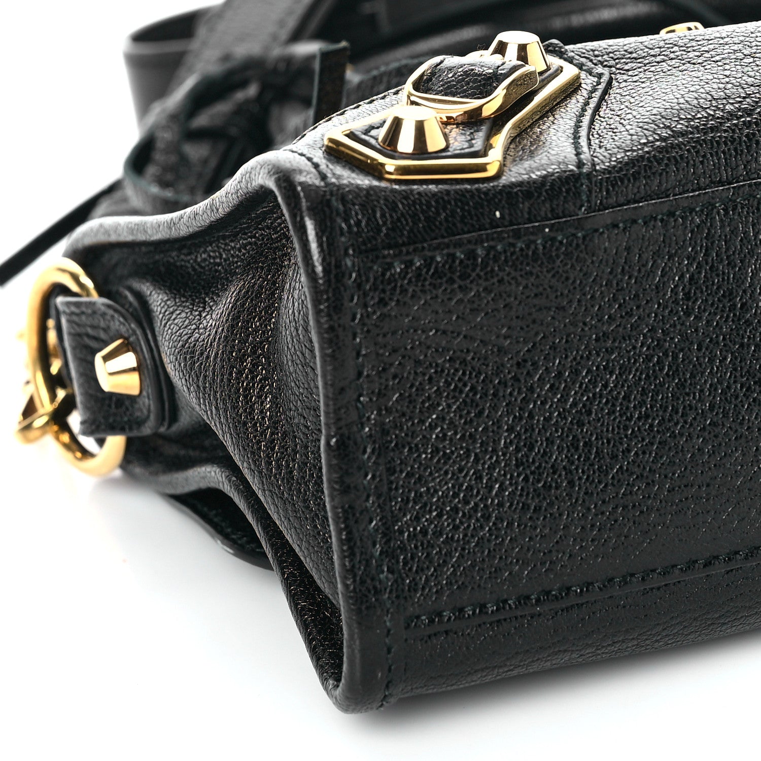 Balenciaga Chevre Gold Metallic Edge Hardware Mini City Black 8 of 11