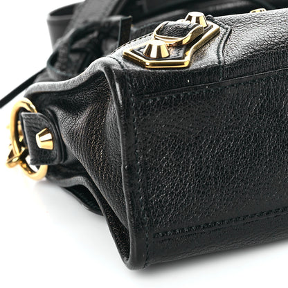 Balenciaga Chevre Gold Metallic Edge Hardware Mini City Black 8 of 11
