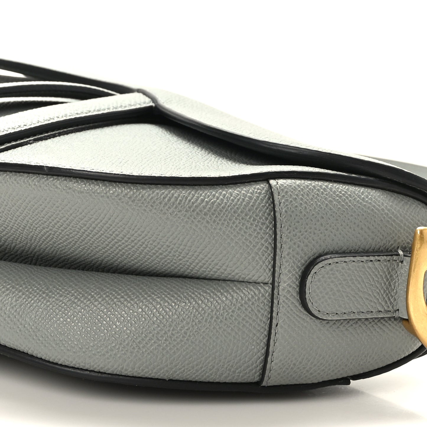 Grained Calfskin Saddle Bag Grey