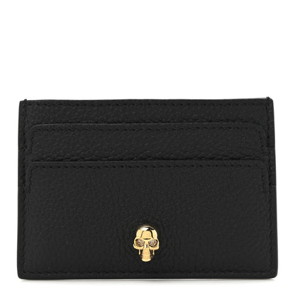 Alexander McQueen Grained Calfskin Skull Card Holder Black 1 of 8