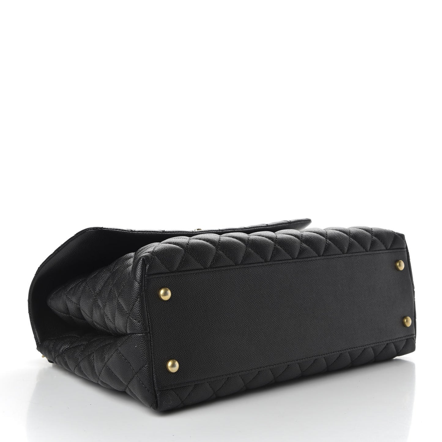 Caviar Quilted Medium Coco Handle Flap Black