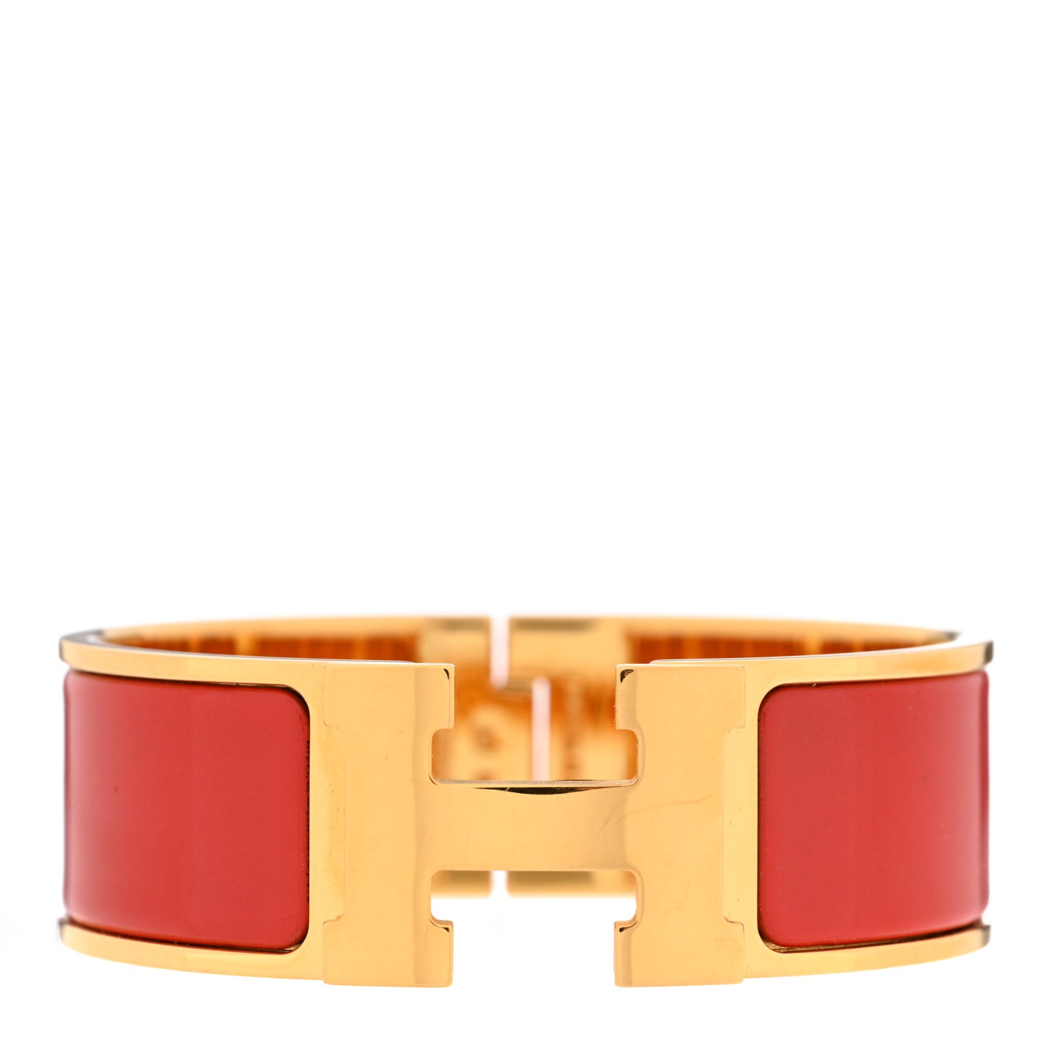 Hermes Enamel Wide Clic Clac H Bracelet GM Red 1 of 4