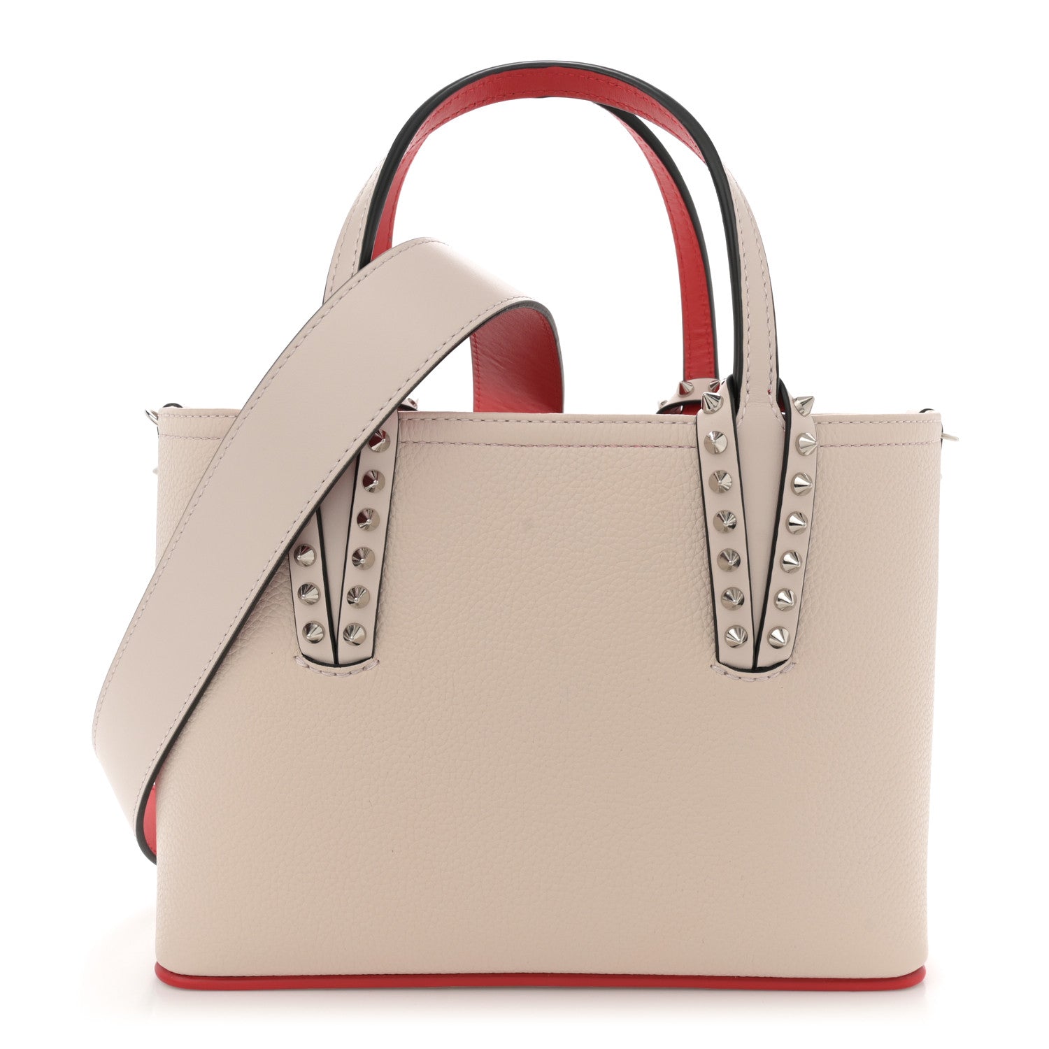 Christian Louboutin Calfskin Spikes Mini East West Cabata Tote Leche 1 of 9
