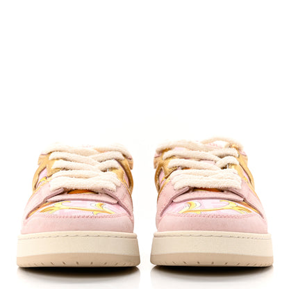 Versace X FENDI Suede Fabric FF Baroque Womens Fendace Match Sneakers 38 Pink Gold Multicolor 2 of 9
