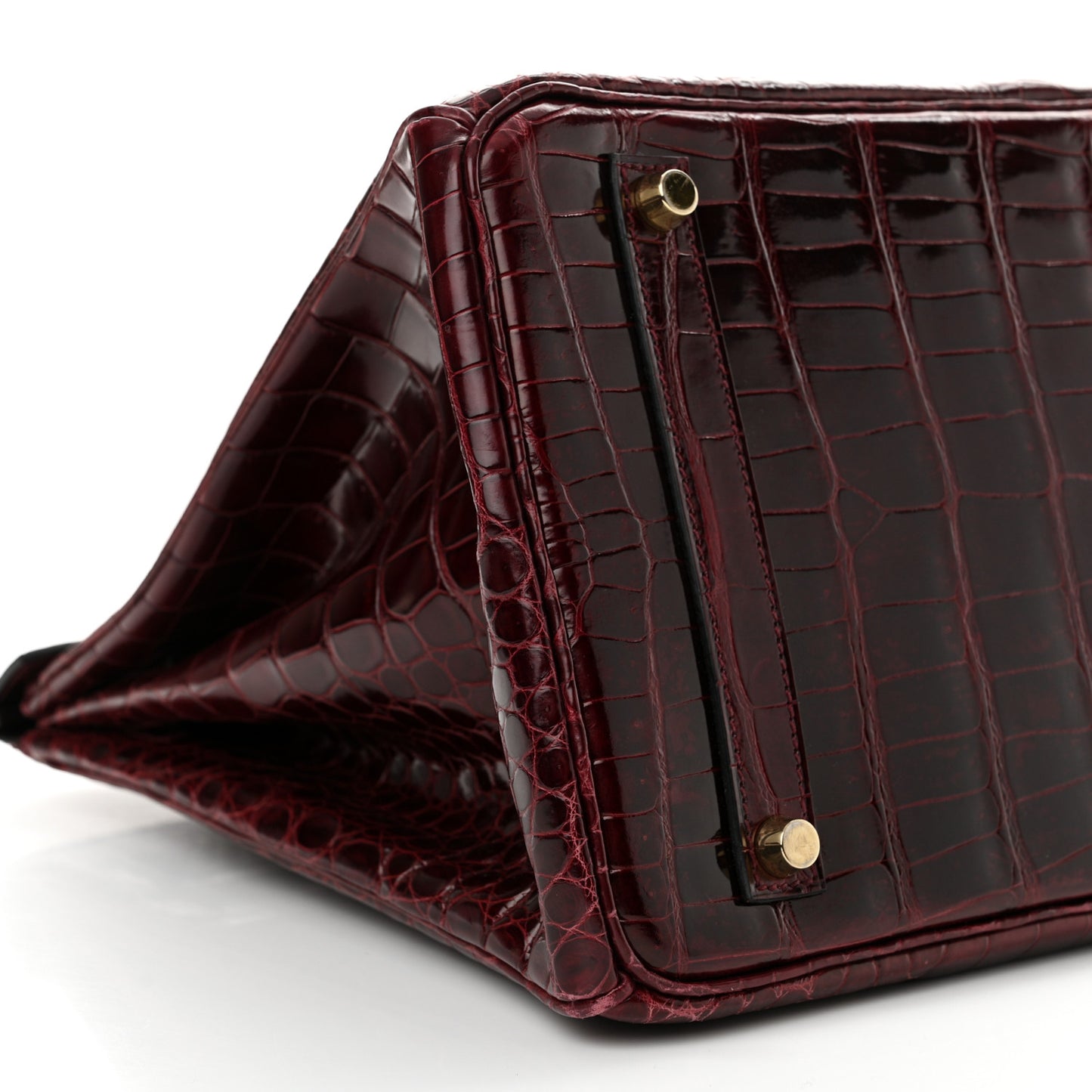 Shiny Porosus Crocodile Birkin 35 Bourgogne