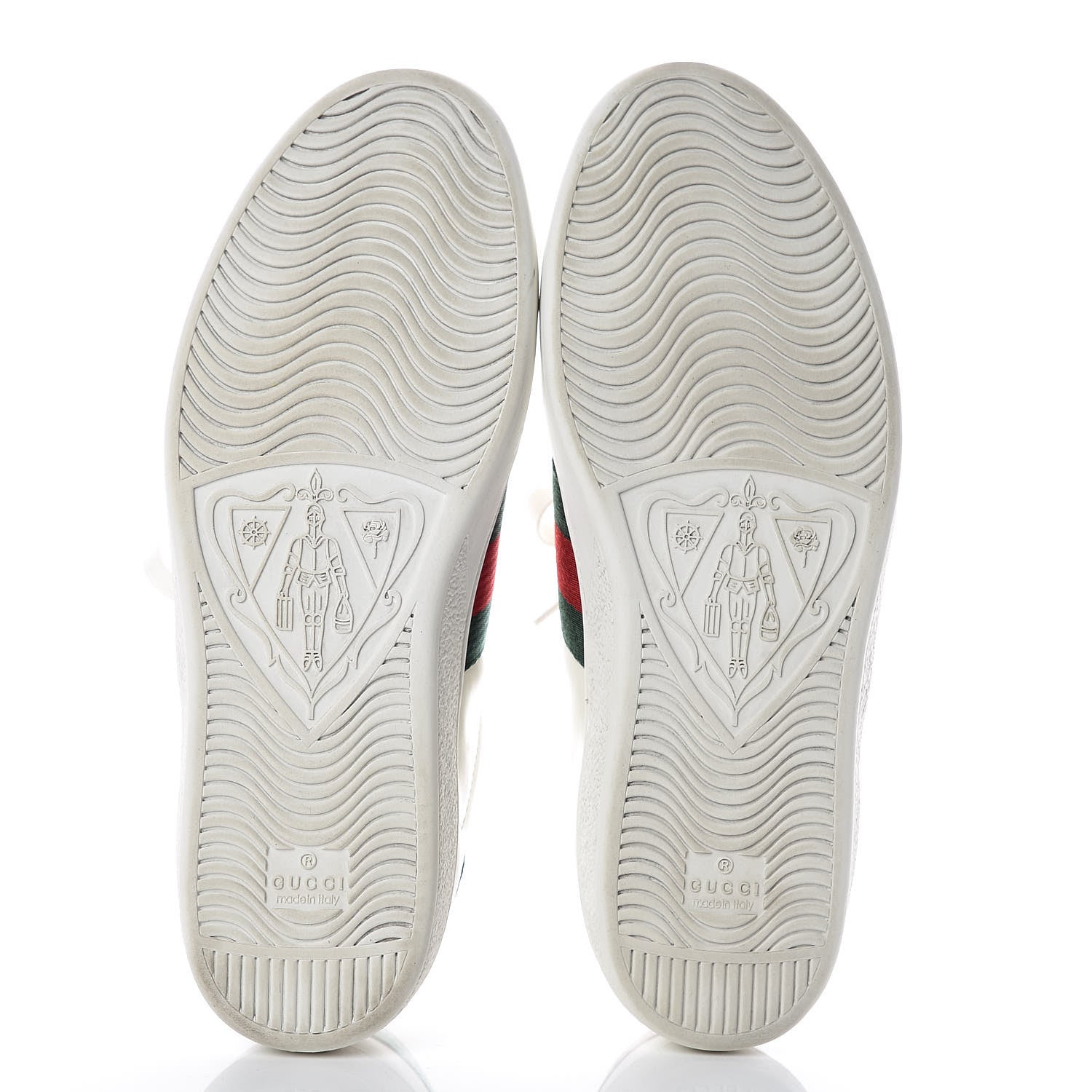 Gucci Miro Soft Calfskin Laminated Ayers Web Bee Embroidered Mens Ace Sneakers 9 White Red Flame Green 10 of 12