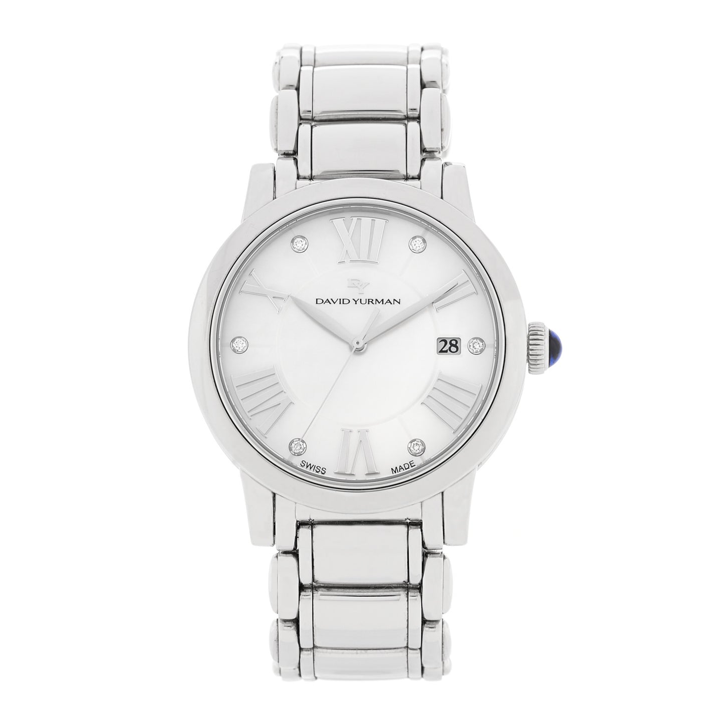 Stainless Steel Diamond Mother of Pearl 38mm Classic Quartz Watch