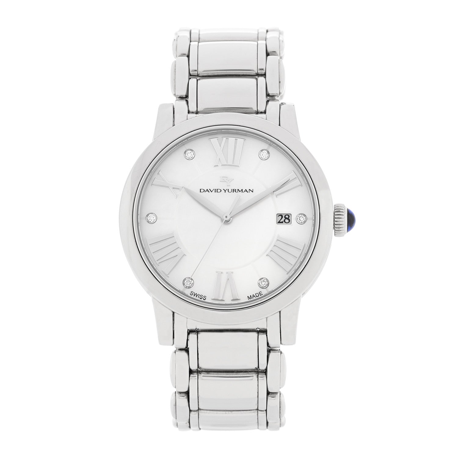 David Yurman Stainless Steel Diamond Mother of Pearl 38mm Classic Quartz Watch 1 of 5