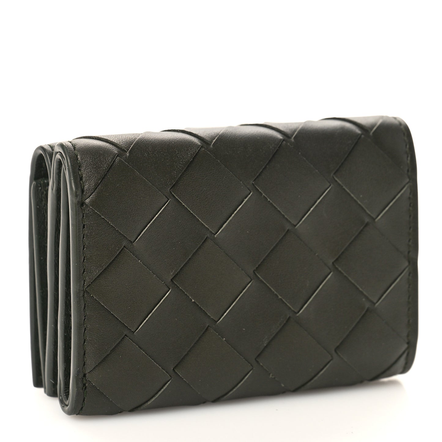 Nappa Maxi Intrecciato Tri-Fold Wallet Inkwell