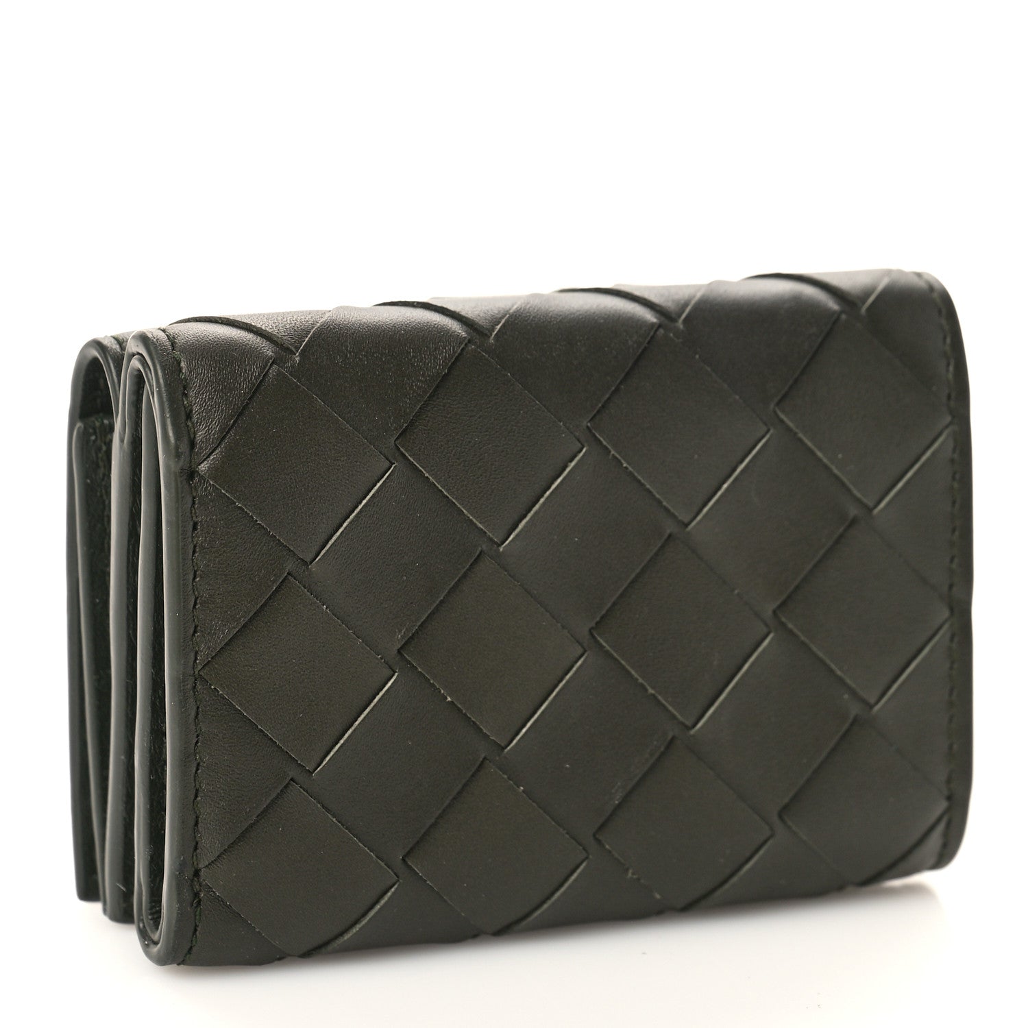 Bottega Veneta Nappa Maxi Intrecciato Tri-Fold Wallet Inkwell 3 of 9