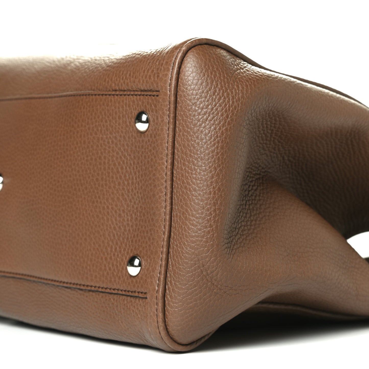 Pebbled Calfskin Medium Soho Shoulder Bag Brown