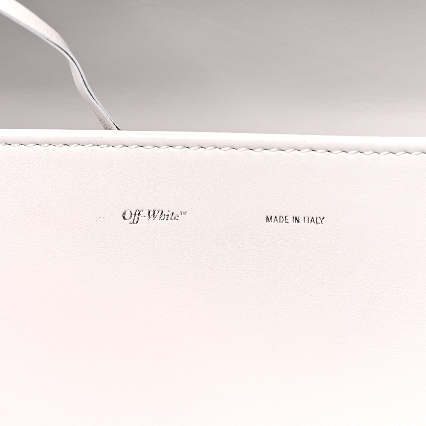 Calfskin Striped Diag Binder Flap Bag White