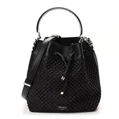 Jimmy Choo Raffia Net Bon Bon Bag Black 1 of 9
