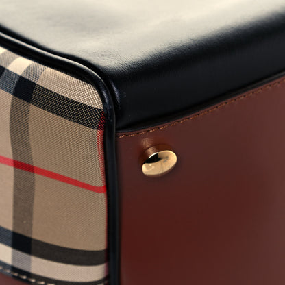 Burberry Smooth Calfskin House Check Medium Cube Bowling Bag Archive Beige 10 of 12