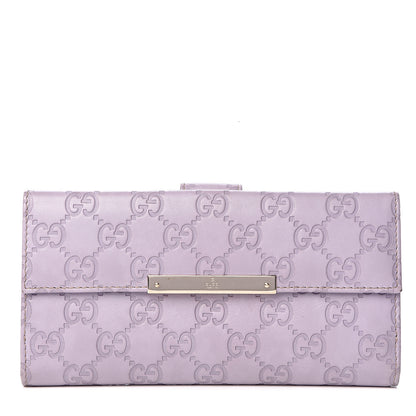 Gucci Guccissima Metal Bar Continental Wallet Lavender 1 of 7