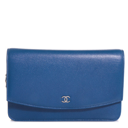 Chanel Caviar Sevruga Wallet on Chain WOC Blue 1 of 9