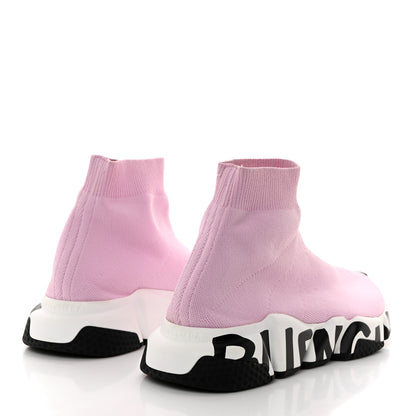 Balenciaga Neoprene Knit Womens Speed Graffiti Sneakers Light 40 Light Pink White Black 4 of 8