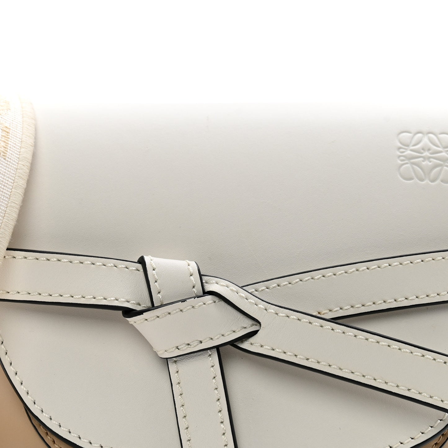 Soft Calfskin Mini Gate Dual Bag Soft White Paper Craft