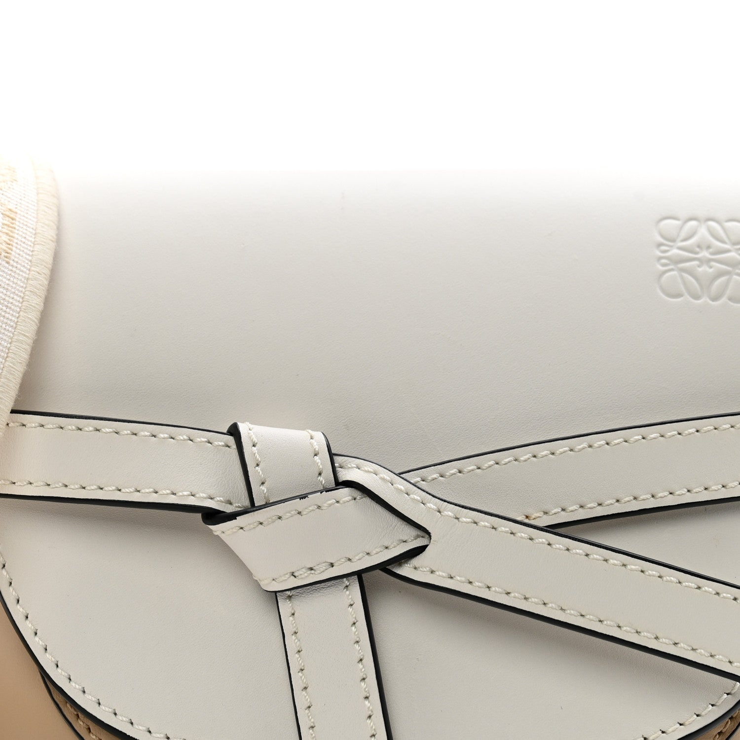 Loewe Soft Calfskin Mini Gate Dual Bag Soft White Paper Craft 8 of 10