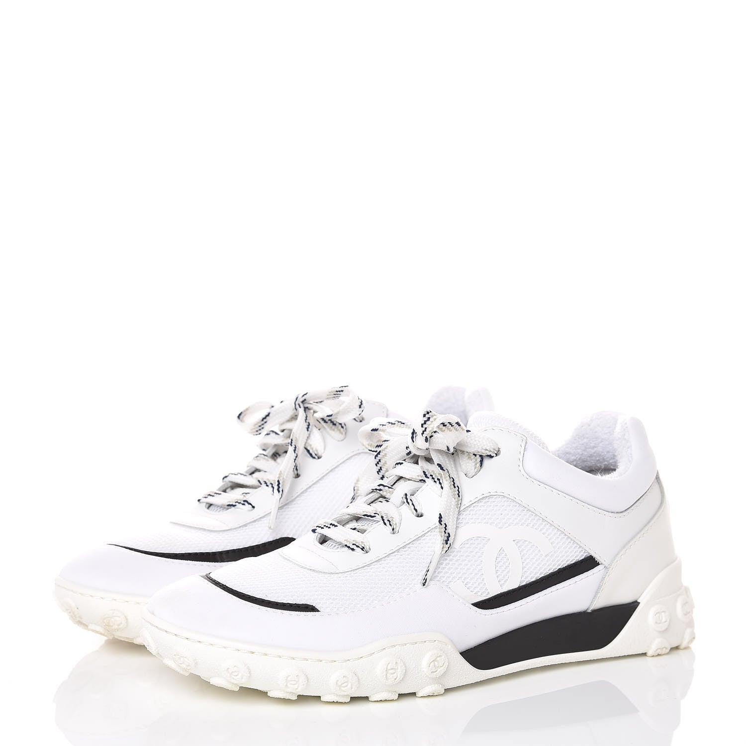 Chanel Calfskin Mesh Sneakers 36 White 3 of 12