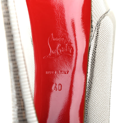 Christian Louboutin Metallic Laminato Dino Lady Peep 150 Pumps 40 Silver 6 of 7
