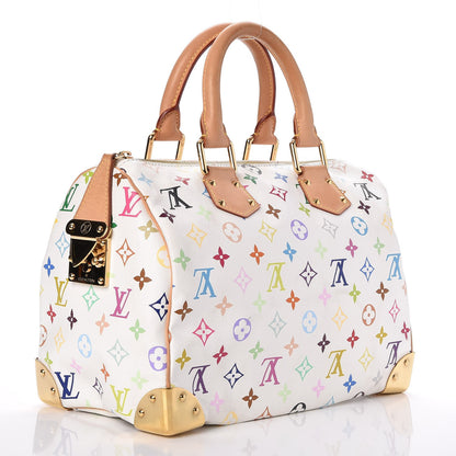 Louis Vuitton Monogram Multicolor Speedy 30 White 3 of 9