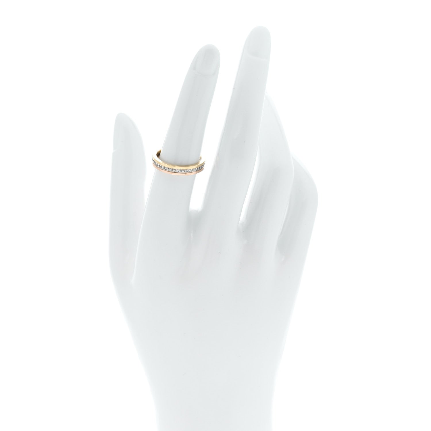 Cartier 18K White Yellow Pink Gold Diamond 3.5mm Vendome Louis Cartier Wedding Band Ring 53 6.5 2 of 5