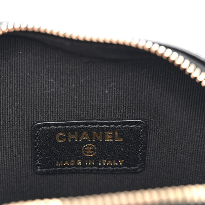Chanel Lambskin Quilted CC In Love Heart Clutch With Chain Black 6 of 11
