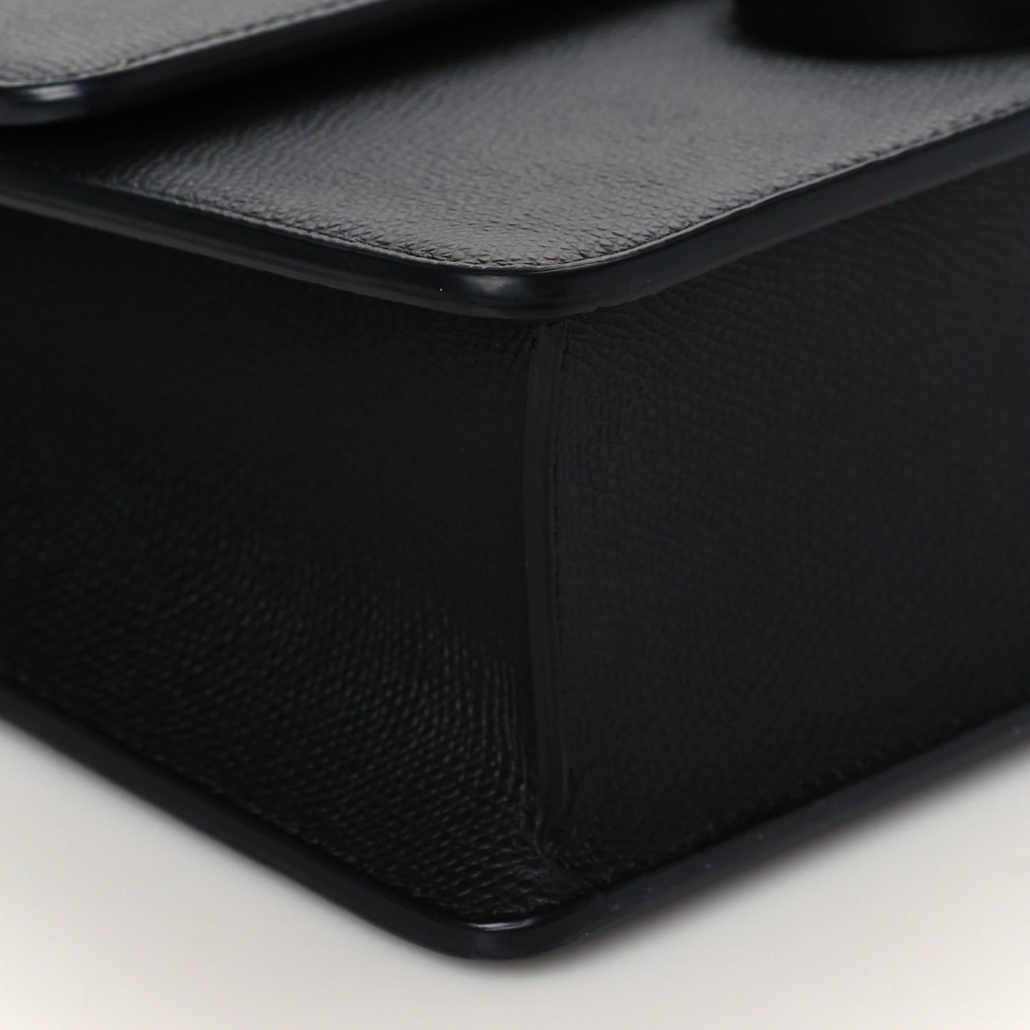 Ultra Matte Grained Calfskin 30 Montaigne Flap Bag Black