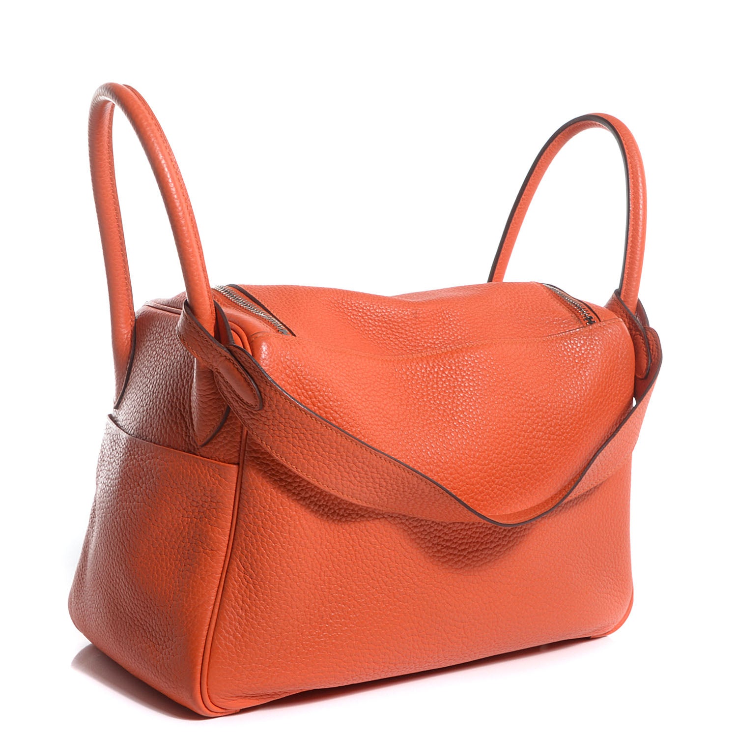 Hermes Taurillon Clemence Lindy 30 Orange 8 of 14
