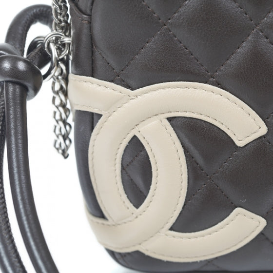 Chanel Calfskin Quilted Cambon Pochette Brown Beige 5 of 13