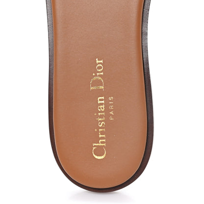 Christian Dior Calfskin Canvas Embroidered Dway Flat Slide Sandals 40 Camel 8 of 10