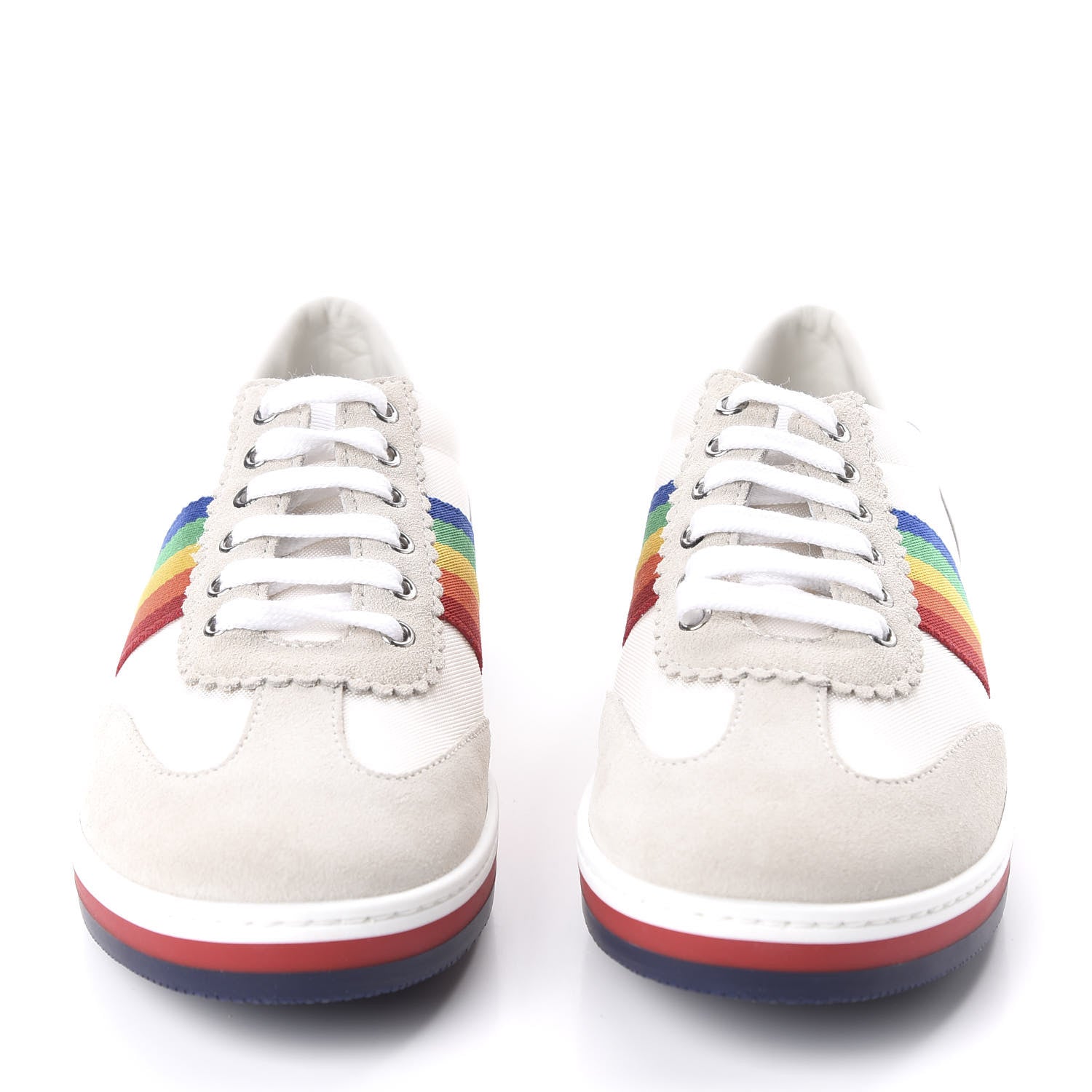 Gucci Suede Rainbow Womens G74 Sneakers 35 White 2 of 9