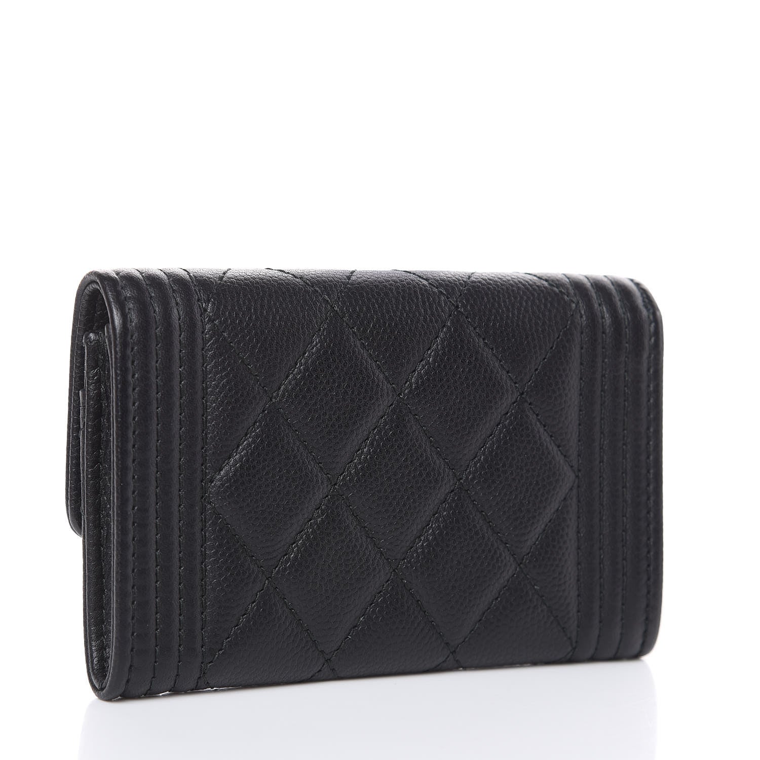 Chanel Caviar Quilted Boy Flap Card Holder Black 3 of 9