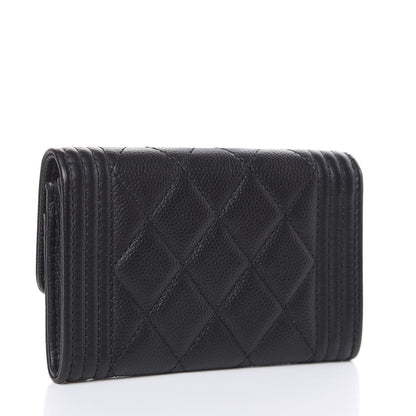 Chanel Caviar Quilted Boy Flap Card Holder Black 3 of 9