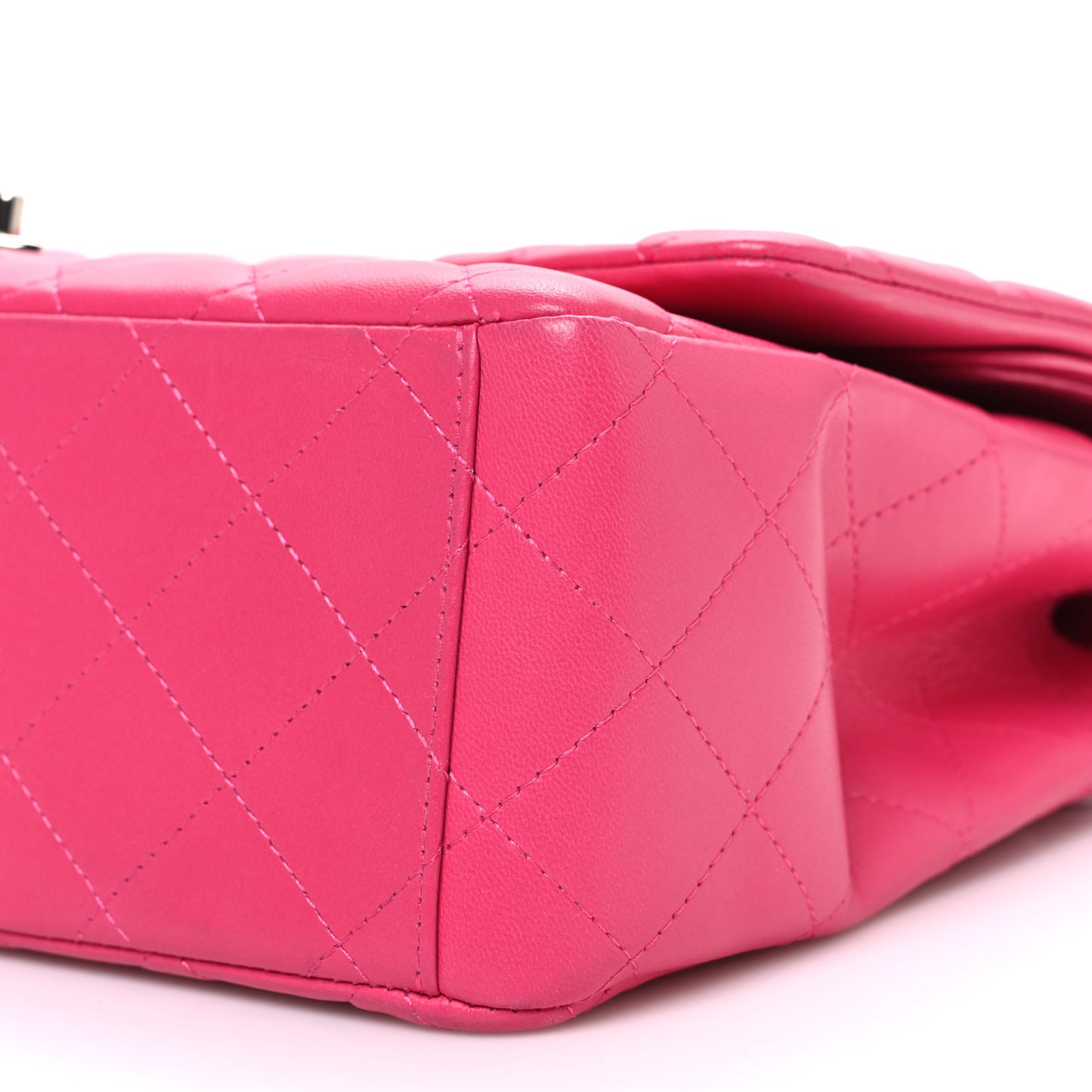 Lambskin Quilted Maxi Double Flap Fuchsia
