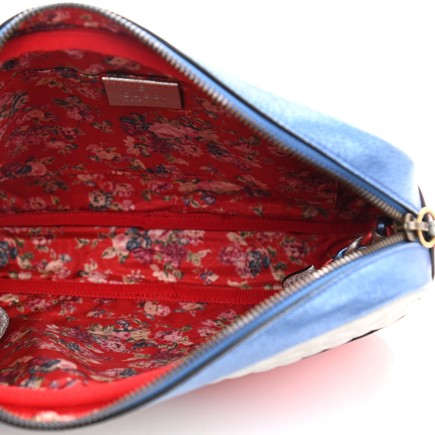 Laminated Nappa Trapuntata Small Zumi Shoulder Bag Rosso Marine Argento