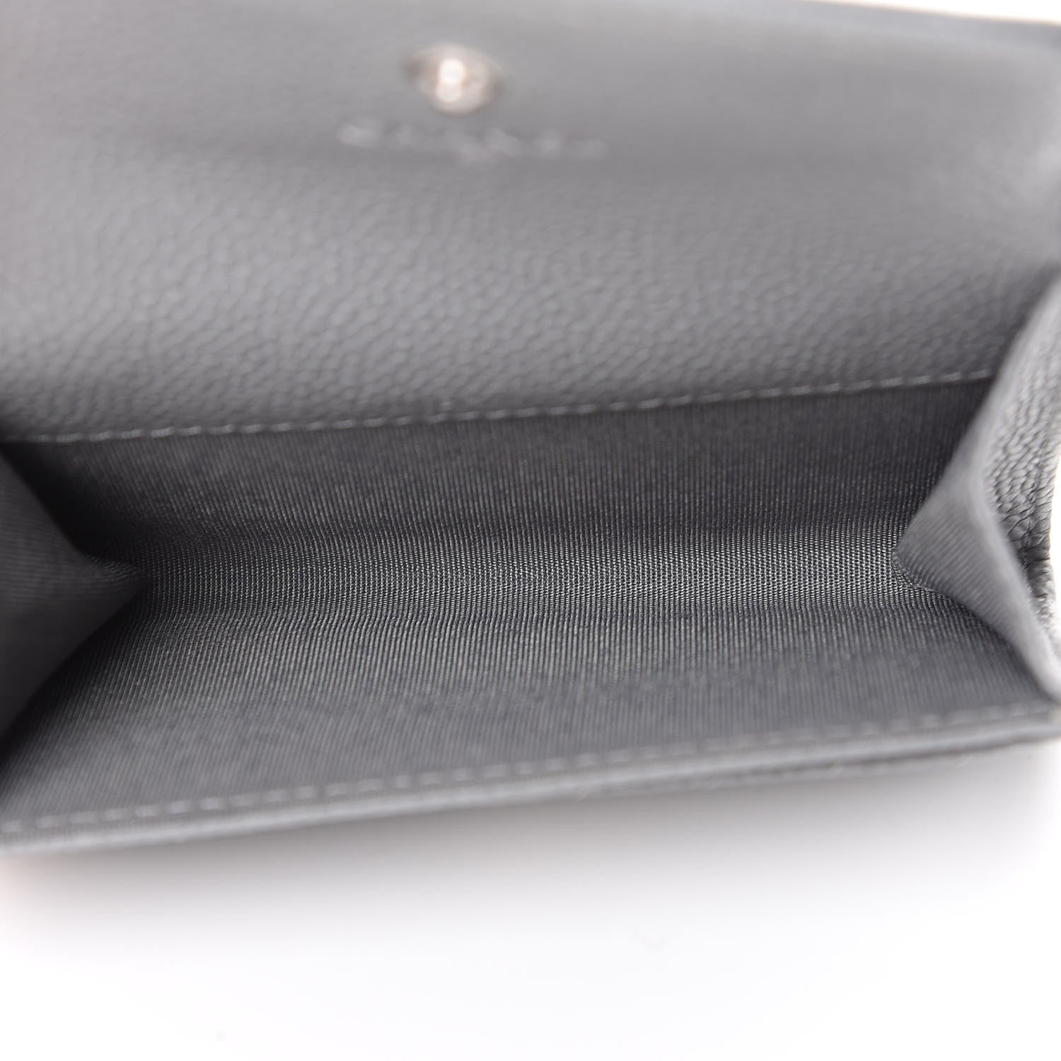 Chanel Caviar Chevron Quilted Boy Flap Card Holder Grey 4 of 13
