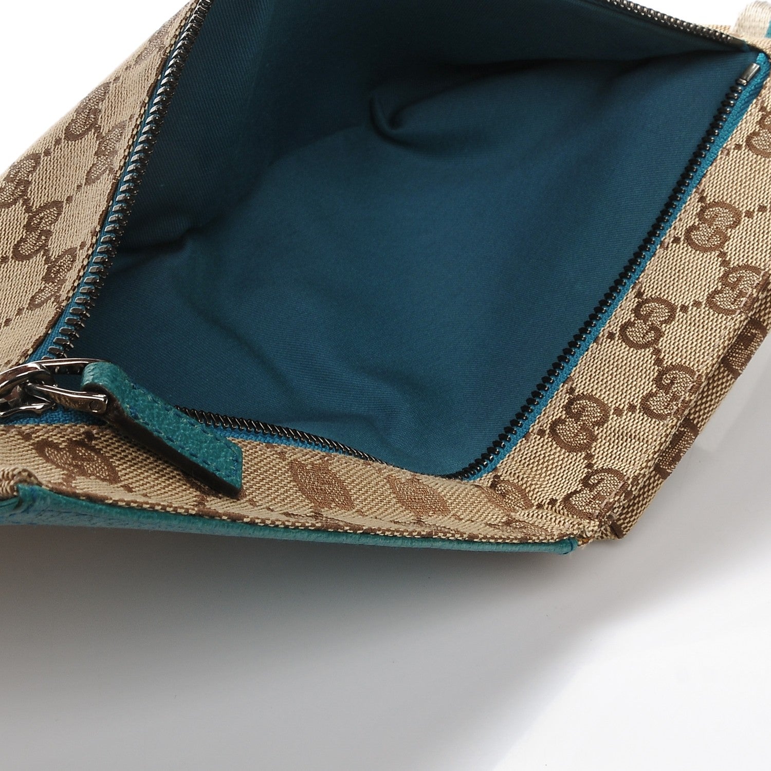Gucci GG Monogram Web Double Pocket Belt Bag Turquoise 5 of 9
