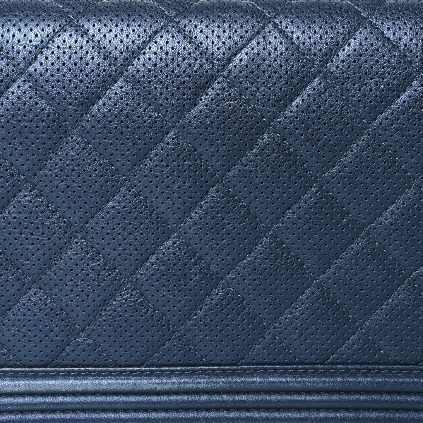 Perforated Lambskin Quilted New Medium Boy Flap Blue