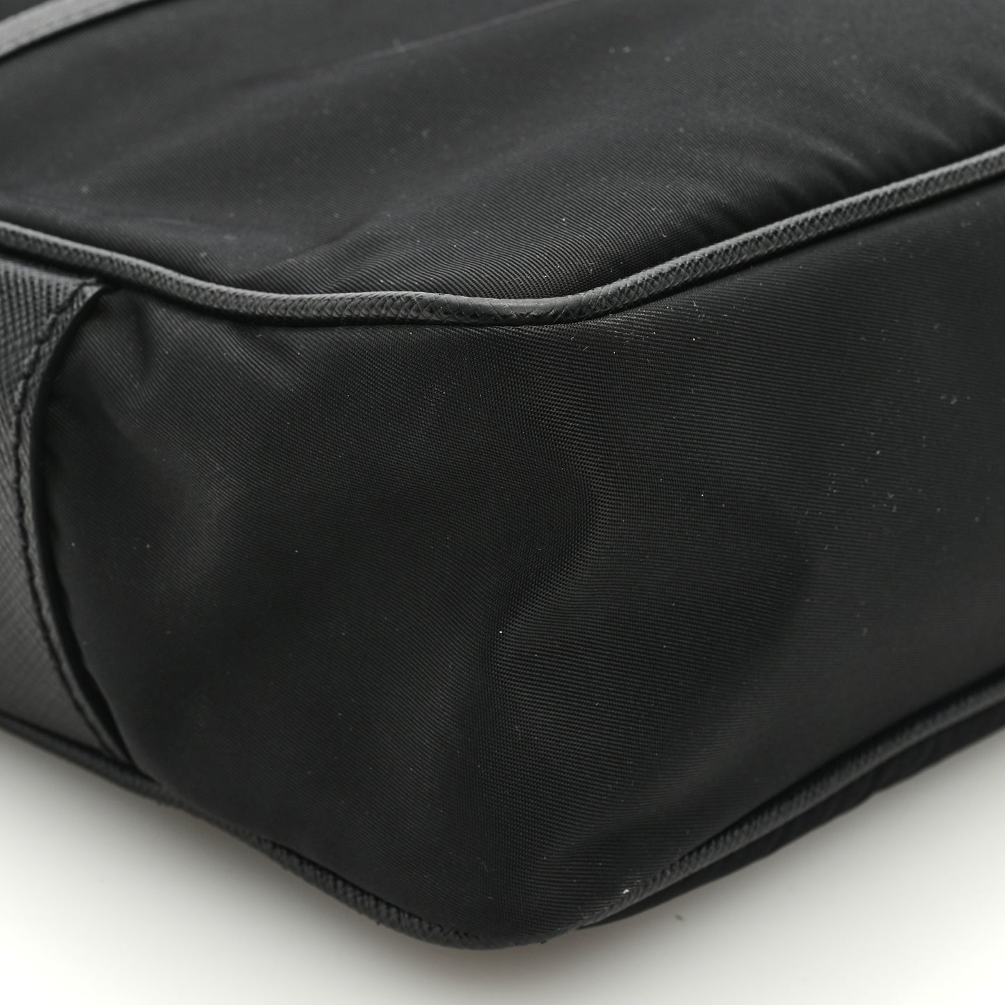 Tessuto Saffiano Pocket Double Zip Shoulder Bag Black