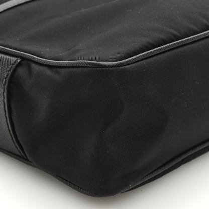 Prada Tessuto Saffiano Pocket Double Zip Shoulder Bag Black 8 of 9