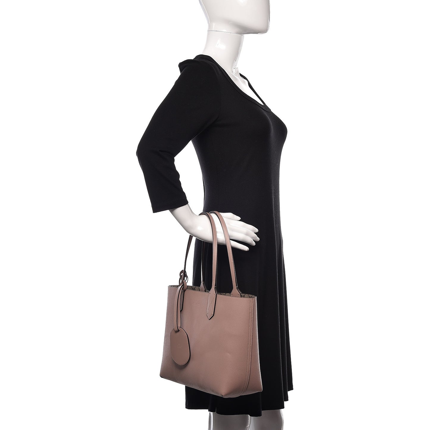 Textured Calfskin Monogram Small Reversible GG Tote Dark Cipria