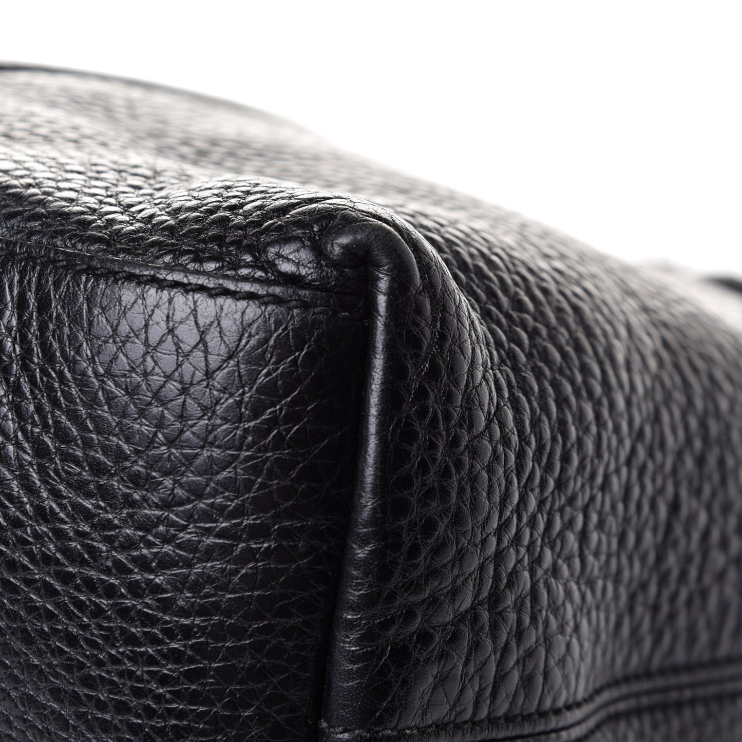 Pebbled Calfskin Medium Soho Chain Shoulder Bag Black