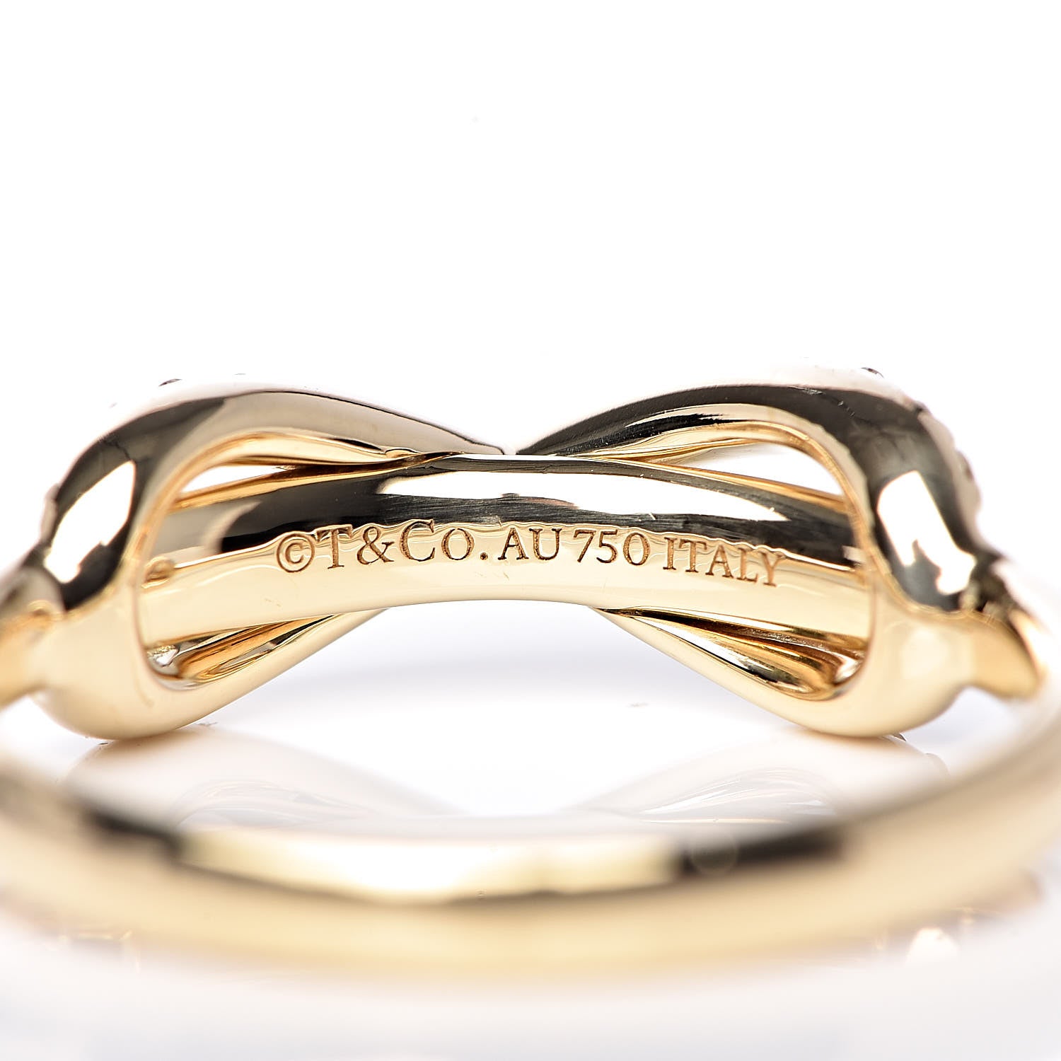 Tiffany 18K Yellow Gold Diamond Infinity Ring 47 4.25 5 of 5