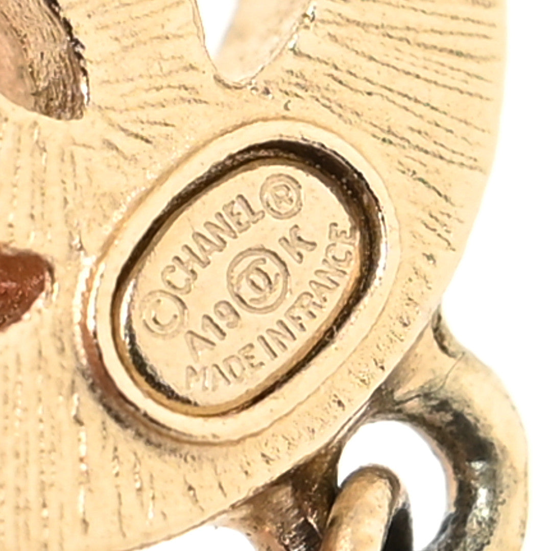 Chanel Resin Crystal CC Star Drop Earrings Gold 4 of 4