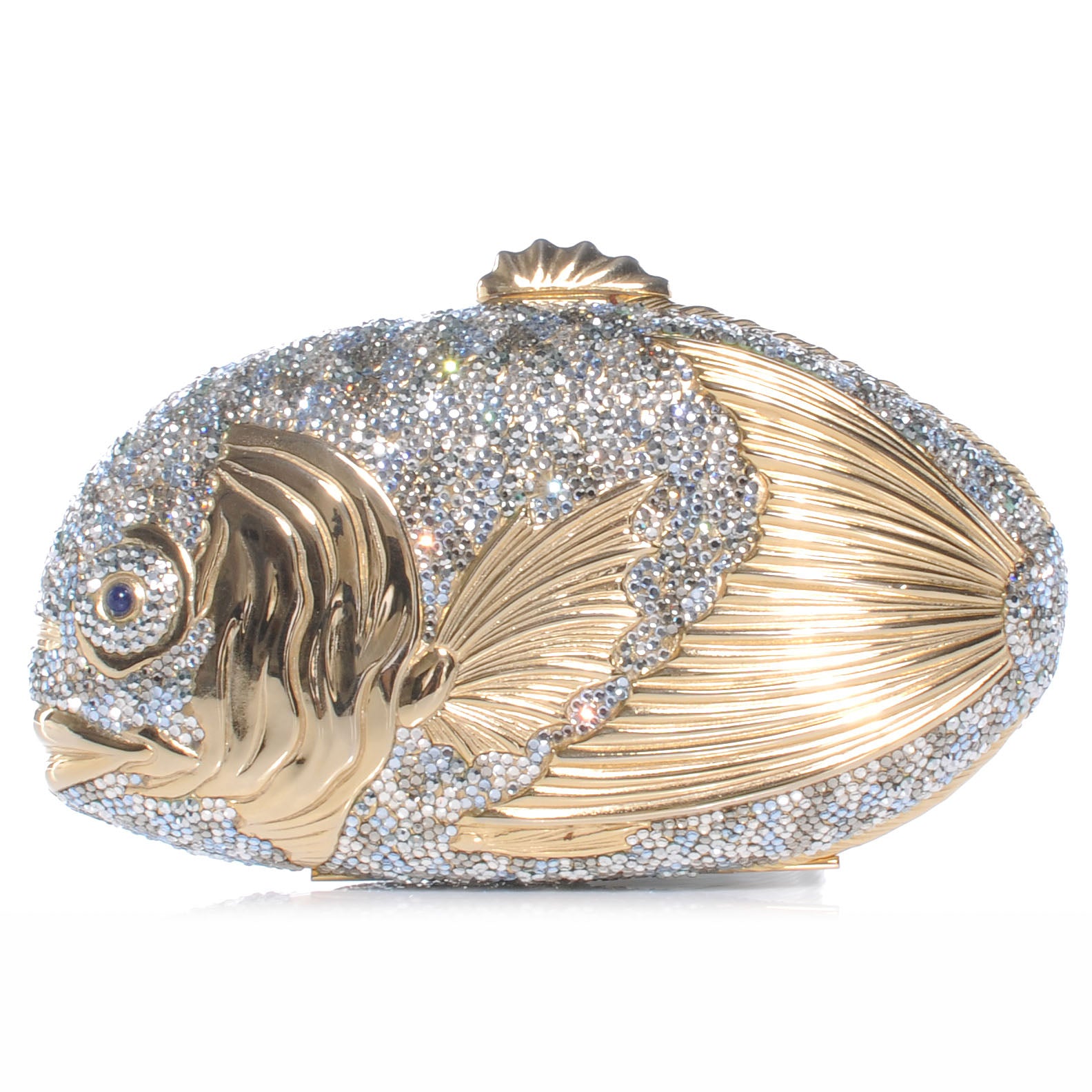 Judith Leiber Crystal Koi Fish Minaudiere Clutch Gold 1 of 6