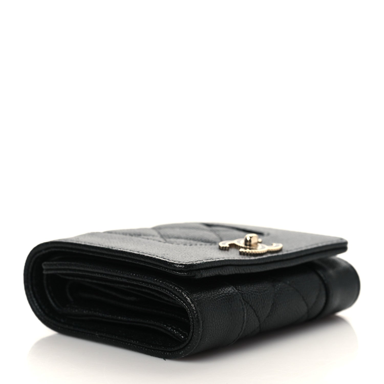 Chanel Caviar Quilted Mademoiselle Vintage Compact Flap Wallet Black 4 of 8