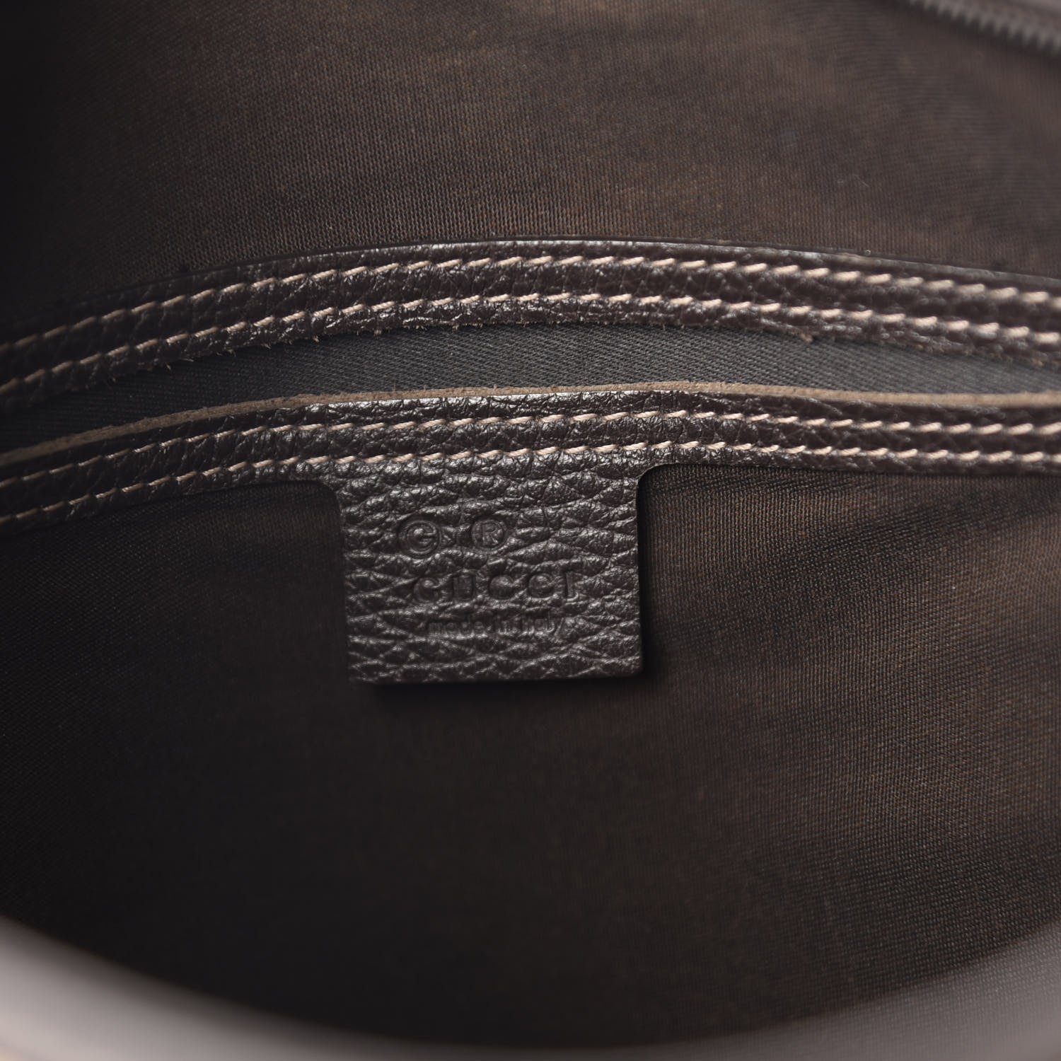 Gucci Crystal Monogram Abbey Messenger Bag Beige Dark Brown 8 of 10